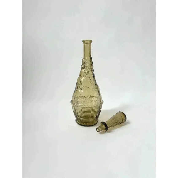 Empoli Ultra Tall Yellow Fruit & Grapes Midcentury Glass Genie Bottle - Picture 4 of 10